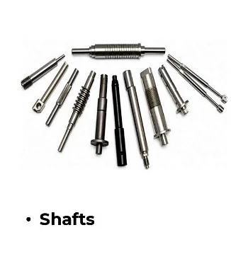 Precision machined shafts with steps, threads and splines