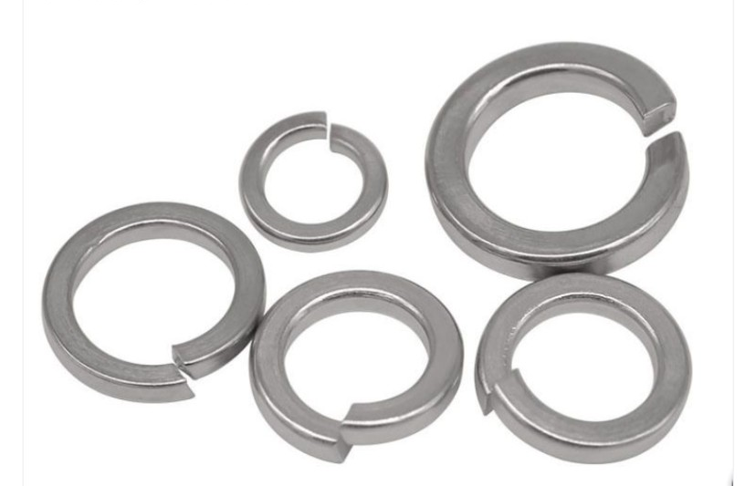 Assorted industrial spring washers and split lock washers